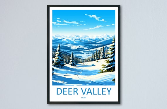 Deer Valley Travel Print Wall Art Deer Valley Wall Hanging Home Dcor Deer Valley Art Lovers Utah Art Lover Gift