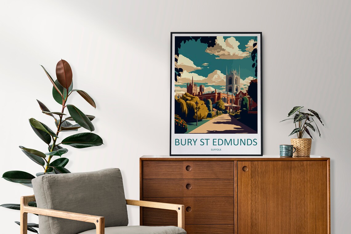 Bury St Edmunds Travel Poster, England Wall Art - Image 2