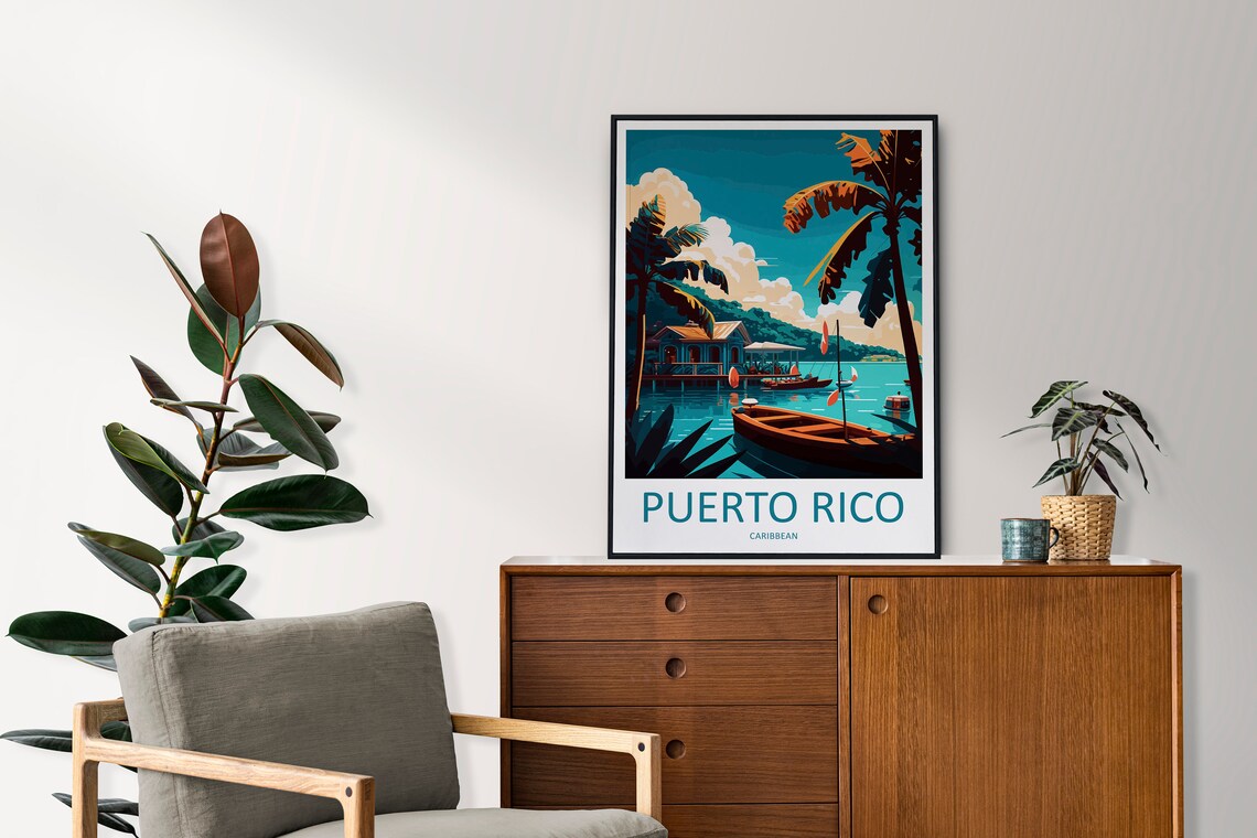 Puerto Rico Travel Poster, Caribbean Wall Hanging - Image 2