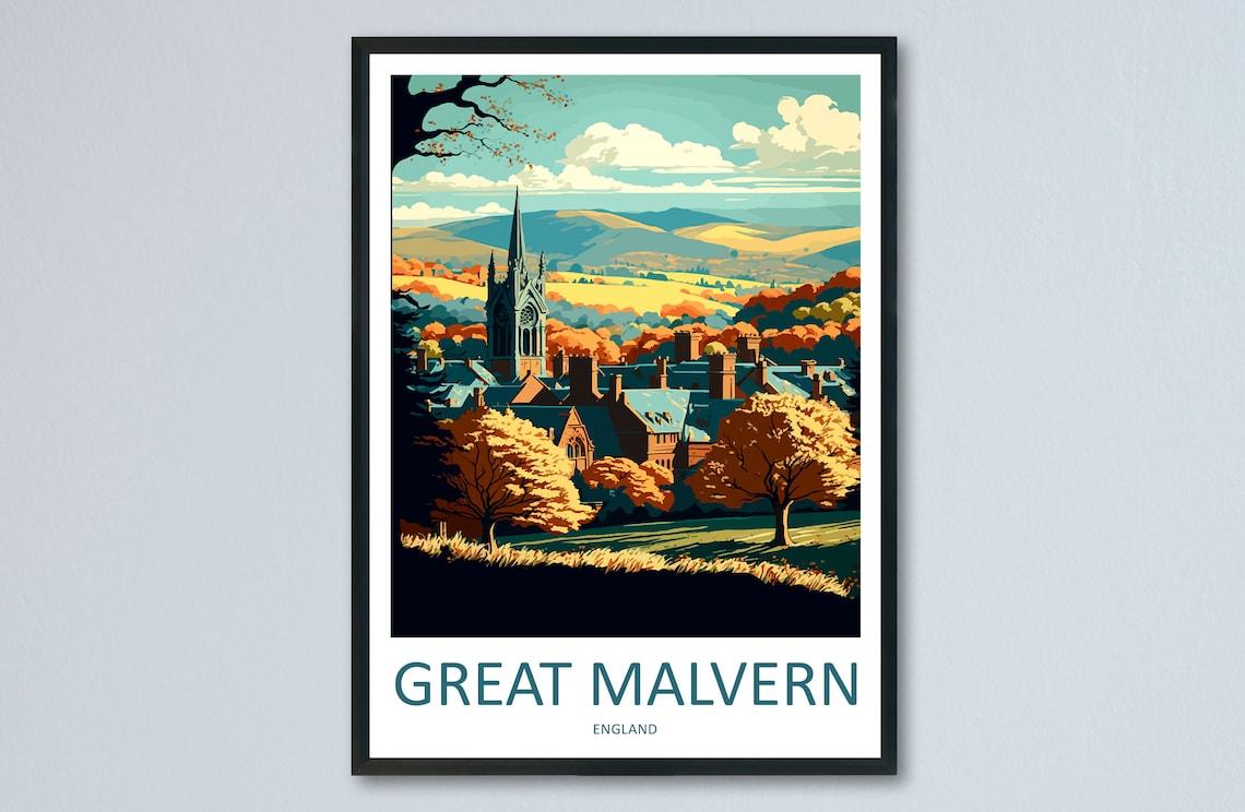 Great Malvern Travel Poster, England Wall Art