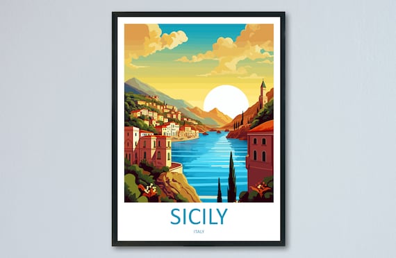 Sicily Italy Travel Poster