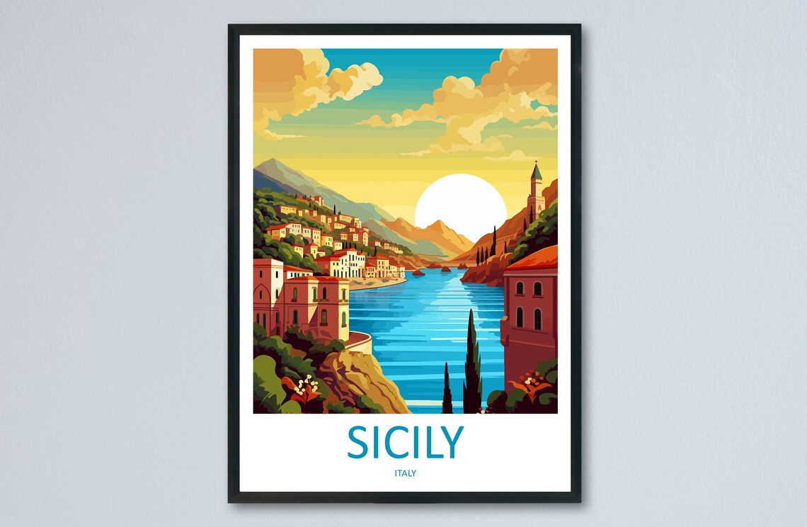 Sicily Italy Travel Poster