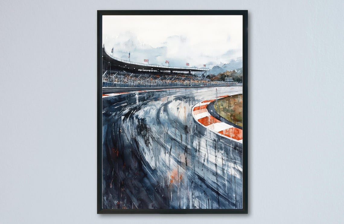 Motorsport Racing Circuit Watercolor Travel Poster