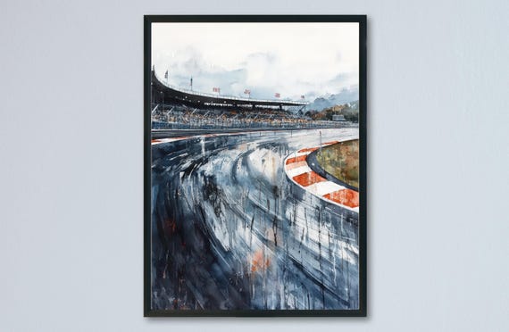 Motorsport Racing Circuit Watercolor Travel Poster
