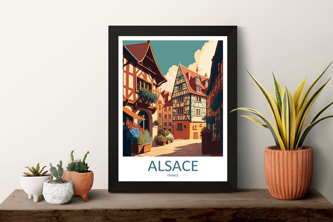 Alsace Cityscape Travel Poster, France Wall Decor - Image 3
