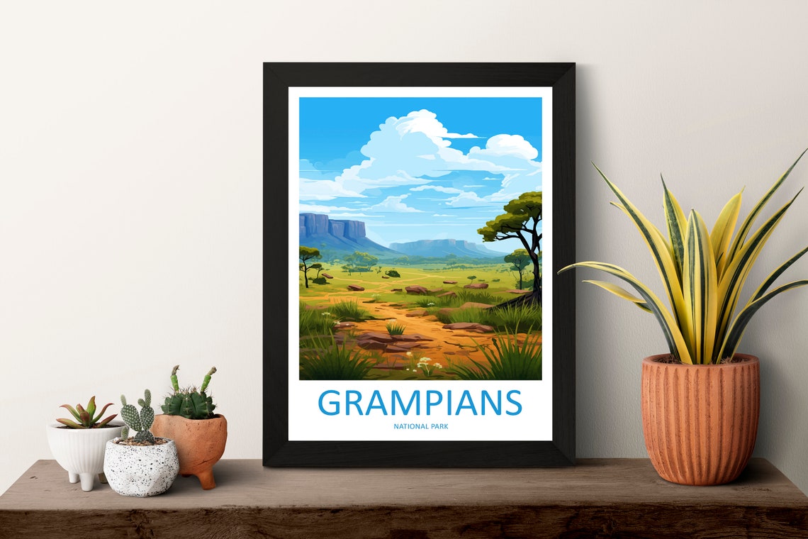 Grampians National Park Open Bushland and Flat-Topped Ranges Poster - Image 3
