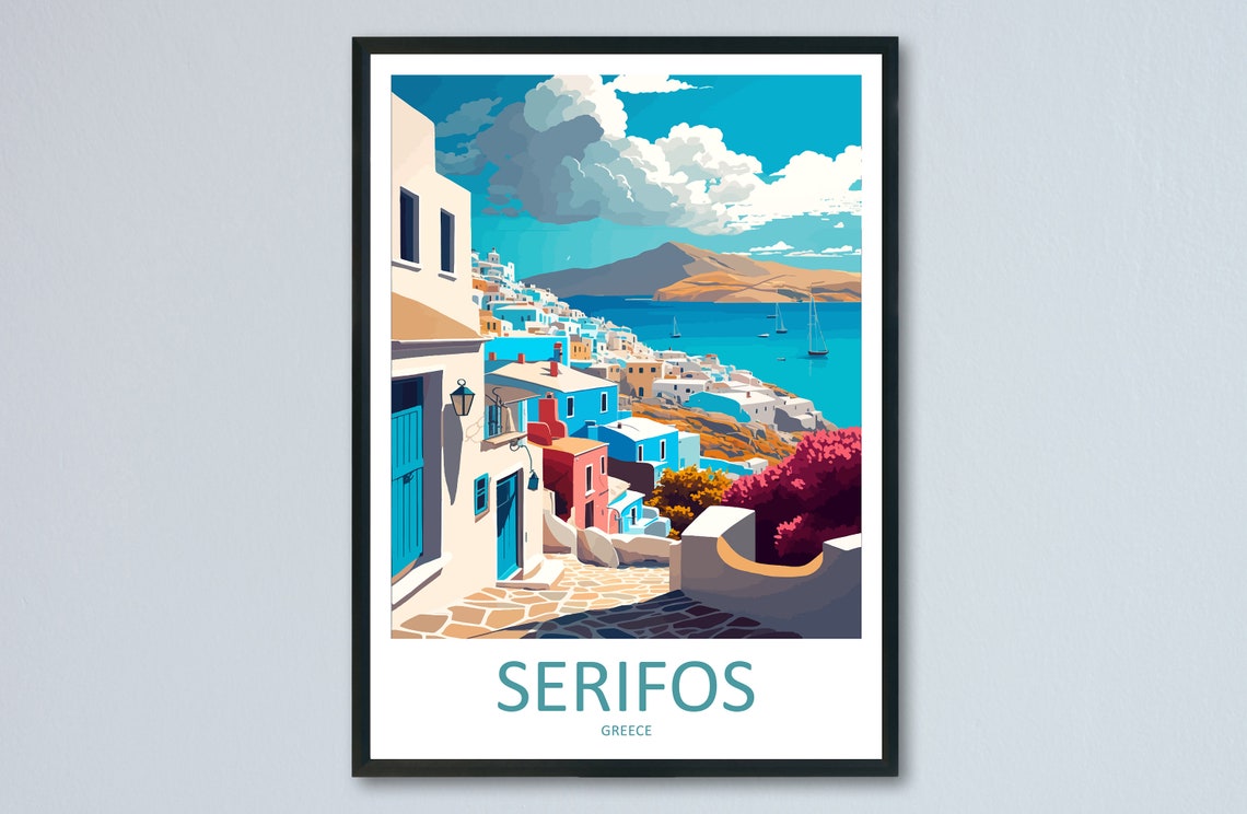 Serifos Greece Whitewashed Village Over The Aegean Sea Poster