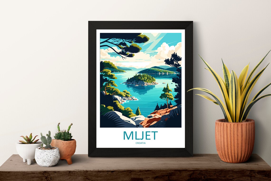 Mljet National Park Travel Poster, Croatia Art Print - Image 3