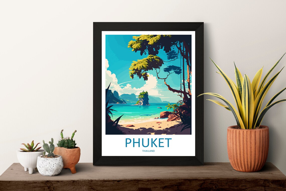 Phuket Travel Poster, Thailand Place Print - Image 3
