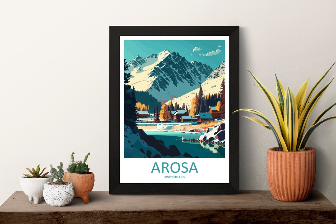 Arosa Travel Poster, Switzerland Home Decor - Image 3