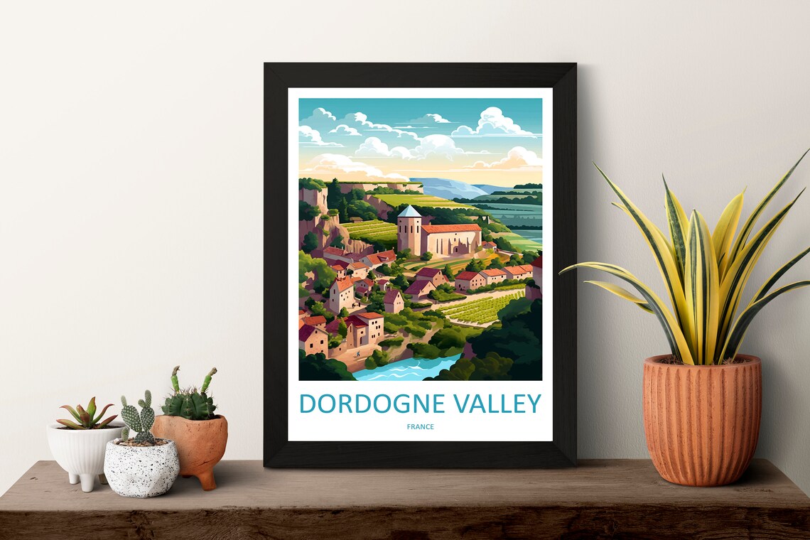Dordogne Valley France Village Riverside Countryside Travel Poster - Image 3