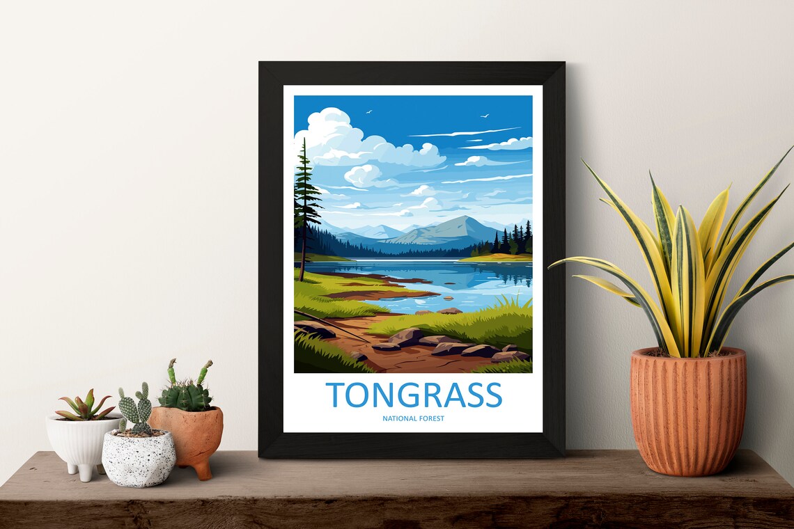 Tongrass National Forest Travel Print Wall Art Tongrass Wall Hanging Home Dcor Tongrass Gift Art Lovers Alaska Art Lover Gift Tongrass - Image 3