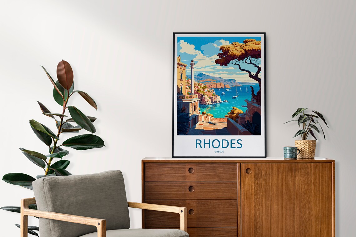 Rhodes Travel Poster, Greece Place Print - Image 2