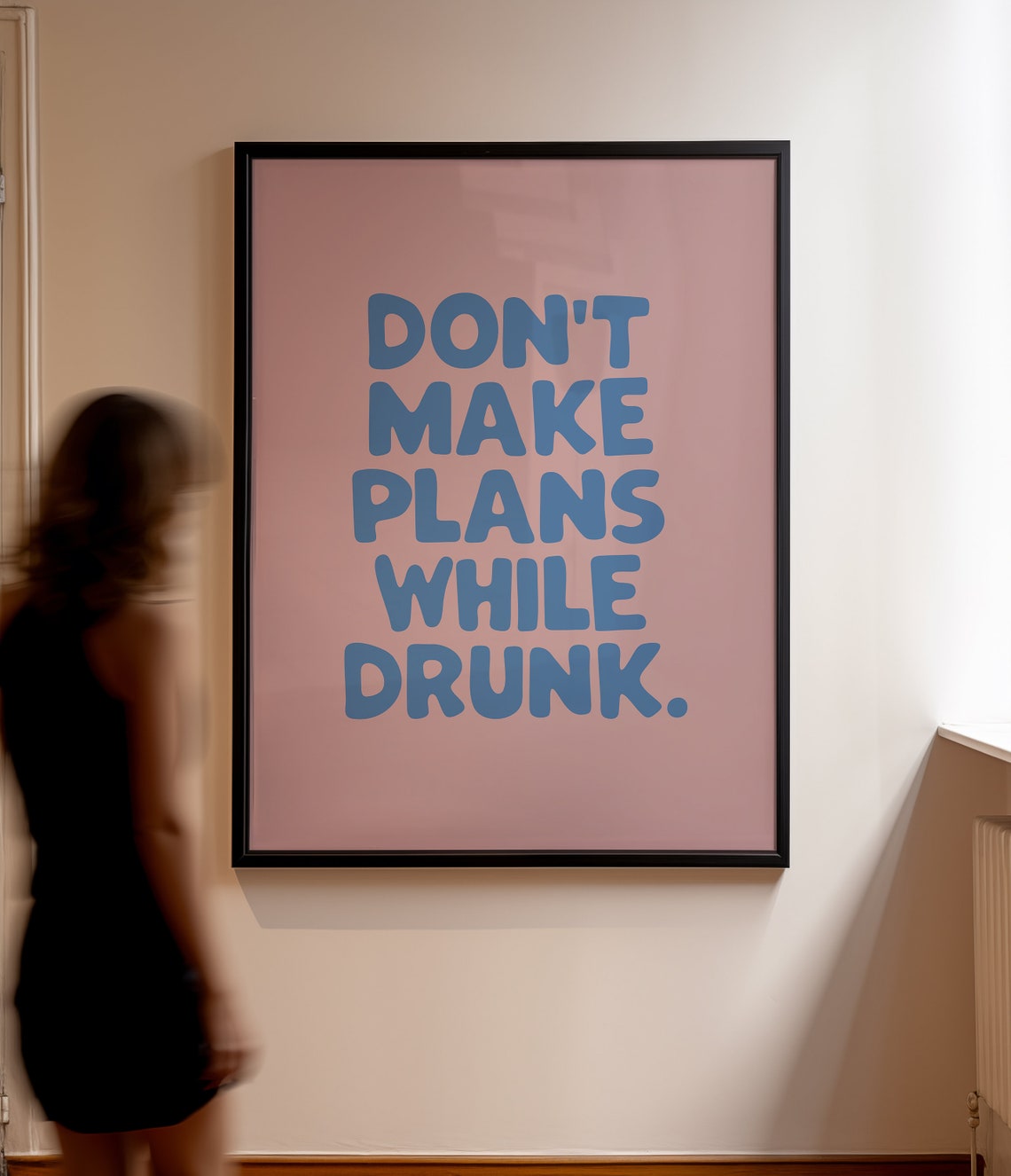 Dont Make Plans While Drunk Print Funny Bathroom Wall Art Minimalist Home Decor Bar Cart Art Bar Bathroom Poster Dorm Room - Image 2