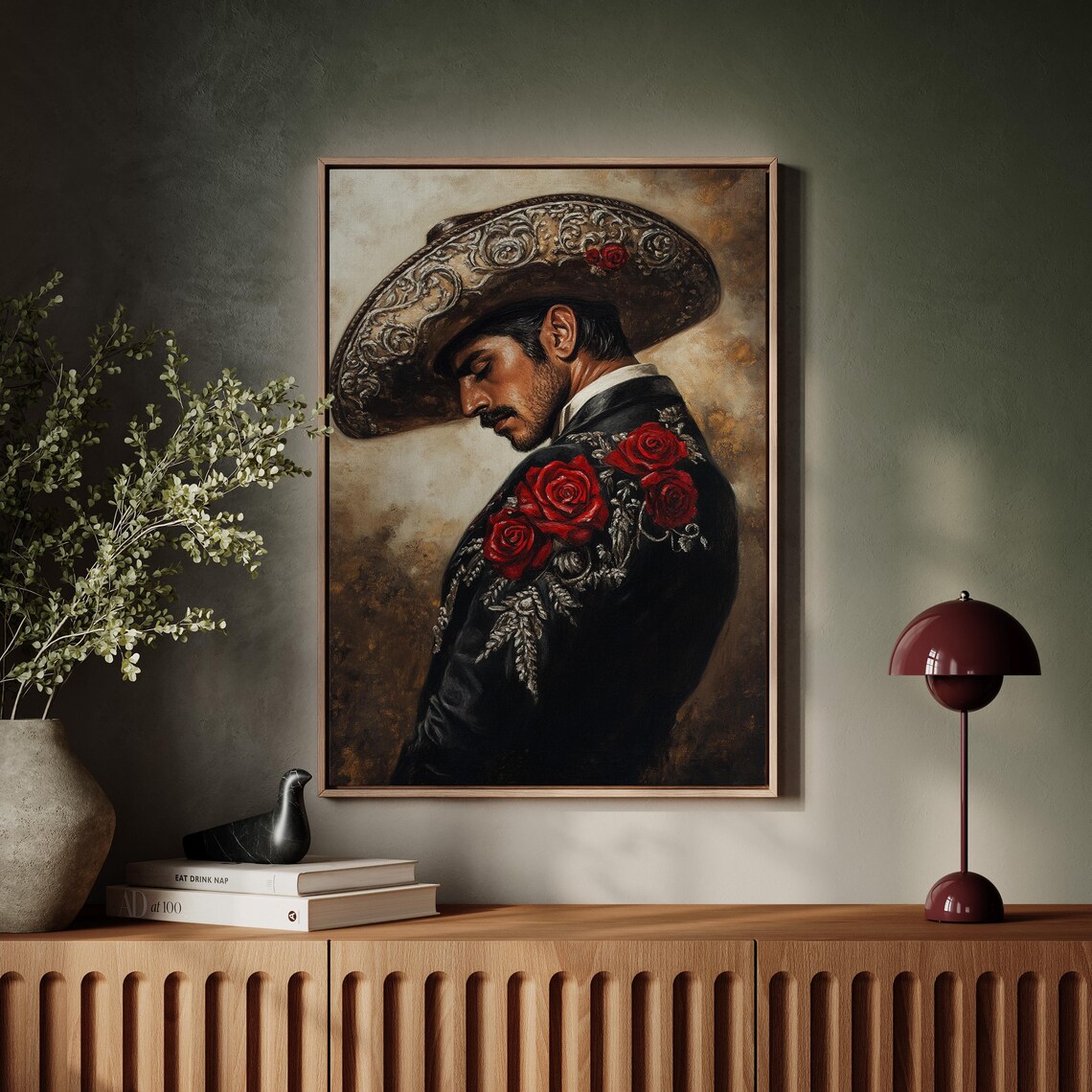 Mexican Charro Vintage Oil Painting Art Print