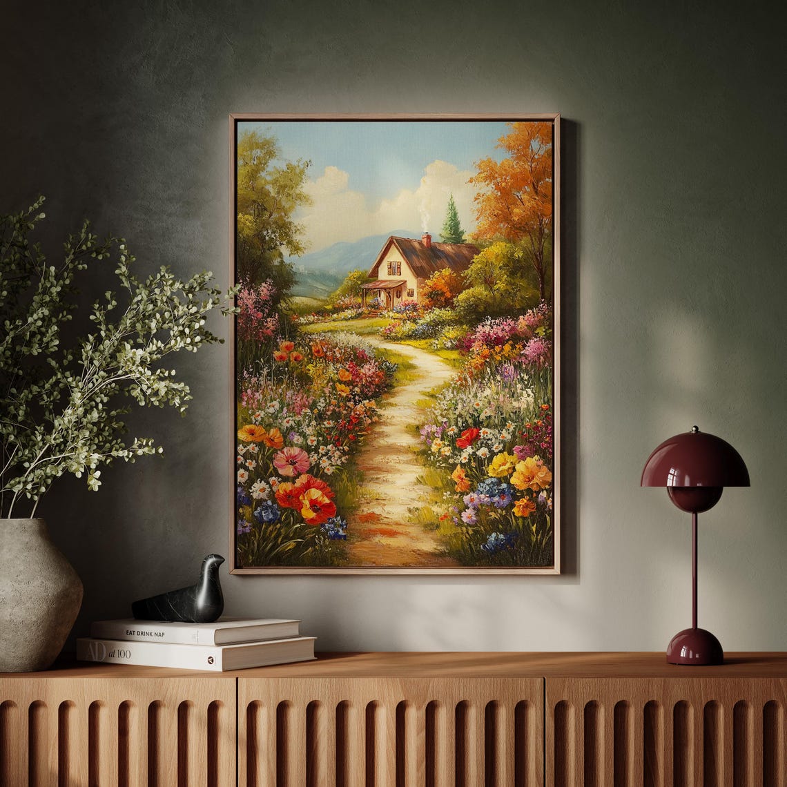 Charming Cottage Floral Path Vintage Style Blooming Garden Poster - Image 7