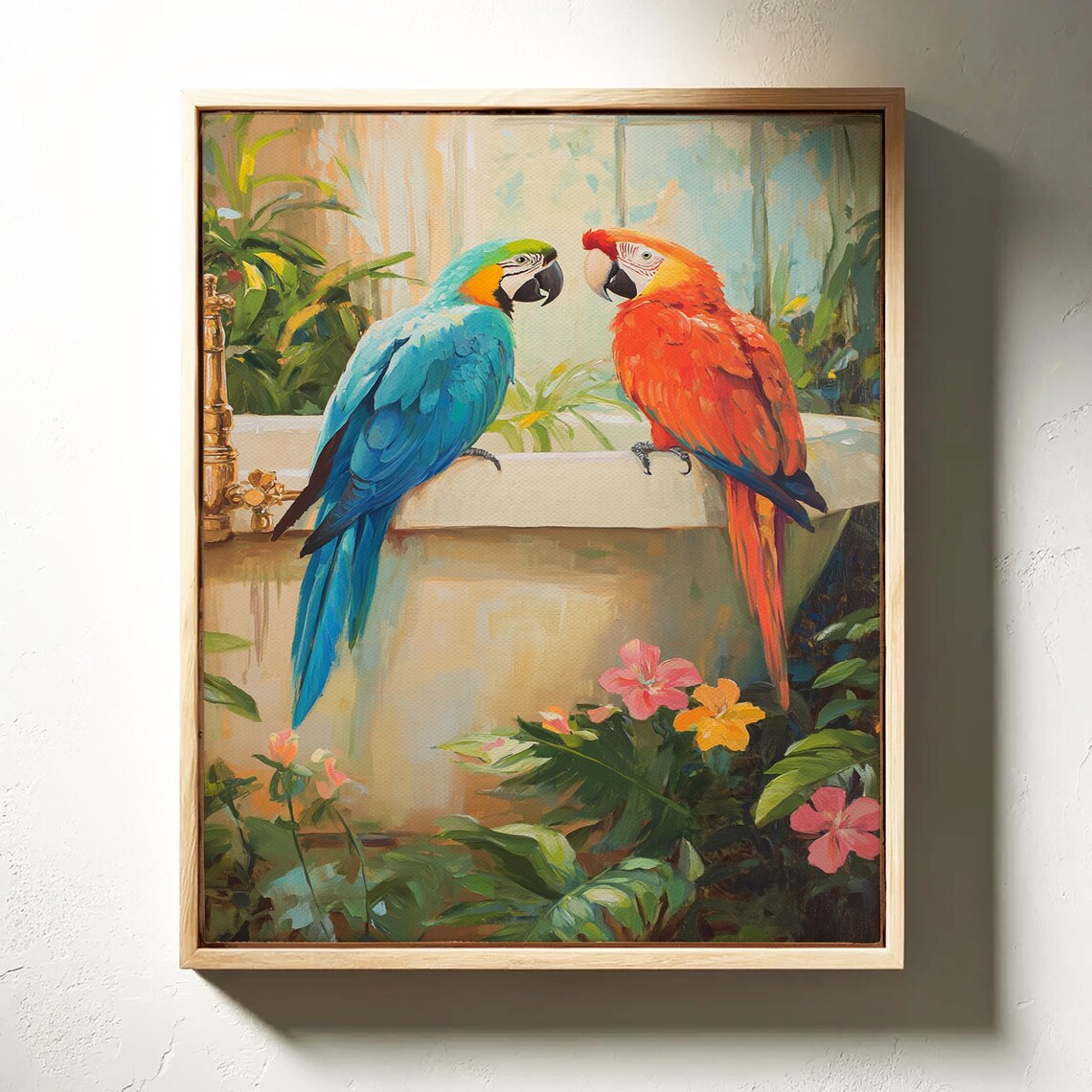 Tropical Parrots In Botanical Setting Art Print - Image 6
