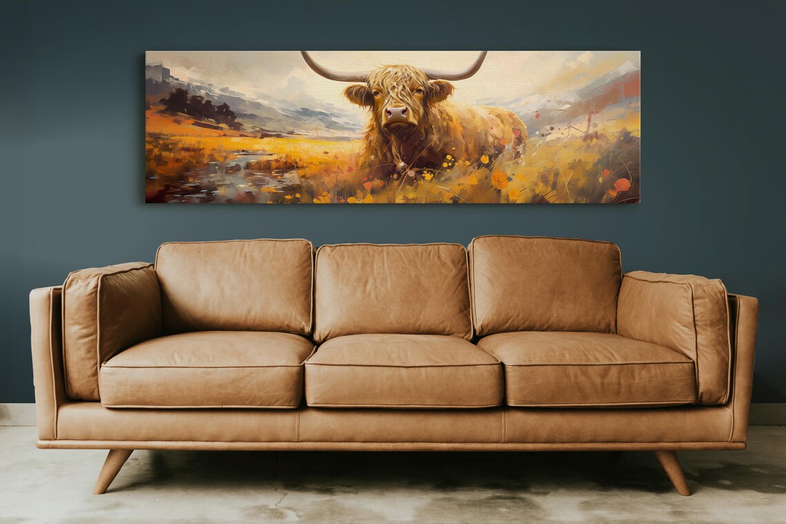 Highland Cow Panoramic Wall Art, Farmhouse Poster - Image 6