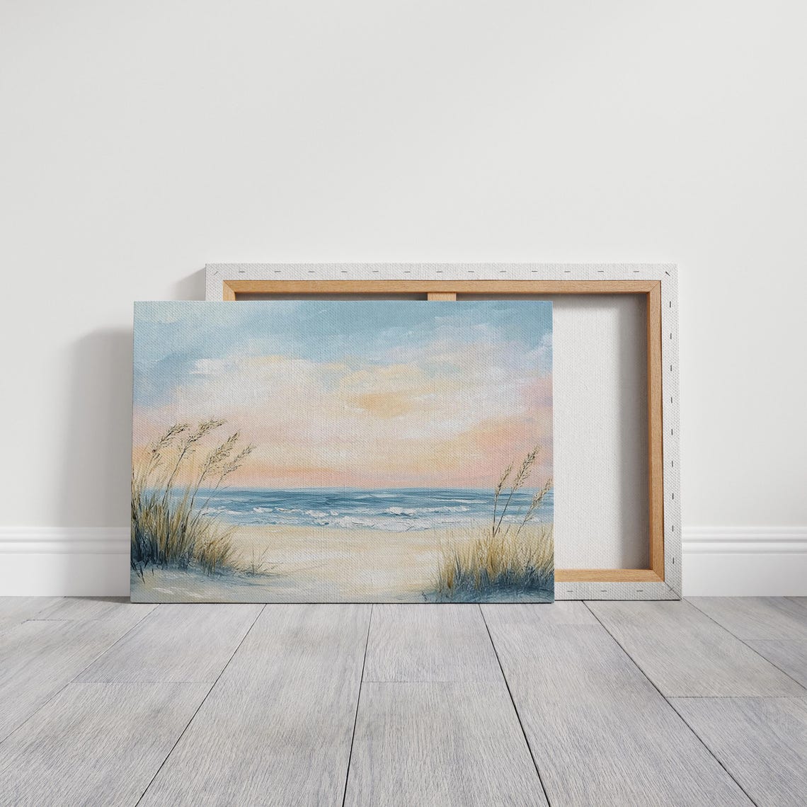 Coastal Sunrise Beach Sea Grass Waves Soft Morning Ocean Art Poster - Image 7