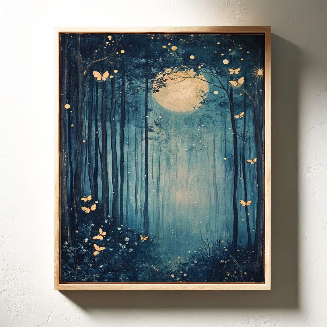 Enchanted Forest Moonlit Scene, Mystical Nature Fantasy - Image 3