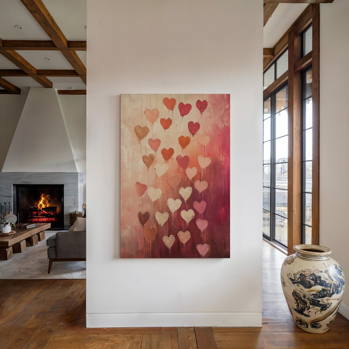 Romantic Heart Drip, Modern Abstract Painting - Image 6