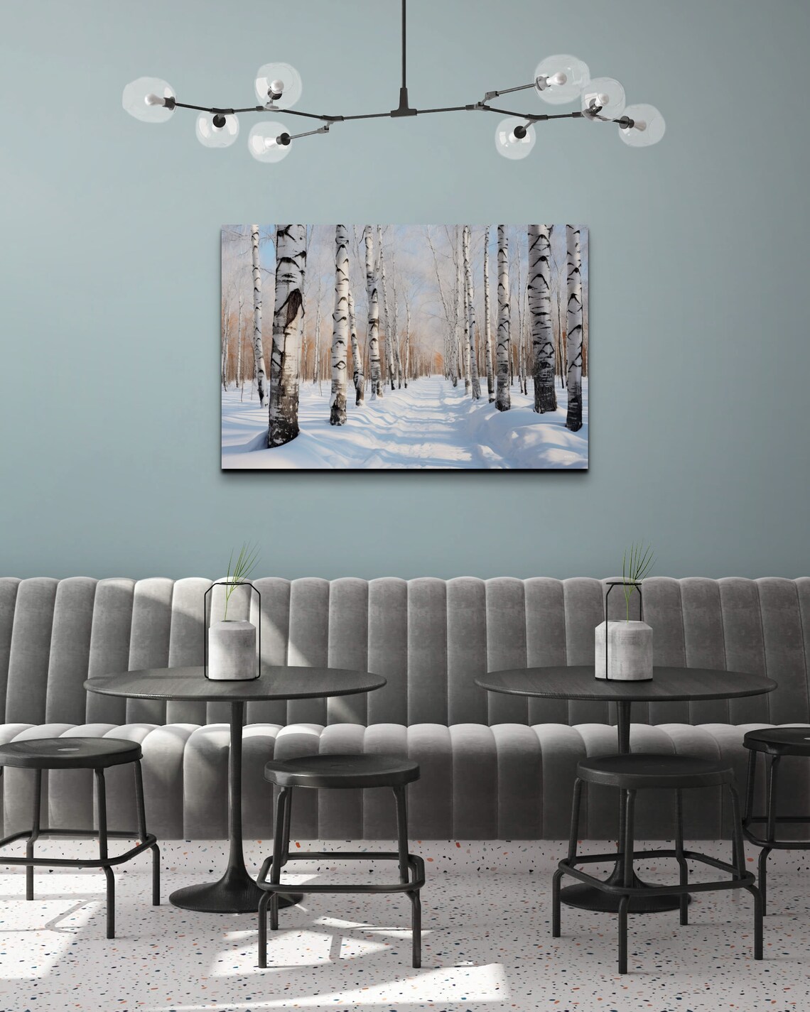 Snowy Winter Birch Trees, Nature Gallery Style - Image 4