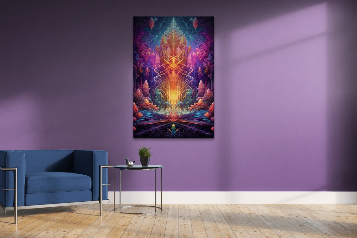 Psychedelic Crystal Temple Abstract Colorful Visionary Art Poster - Image 5