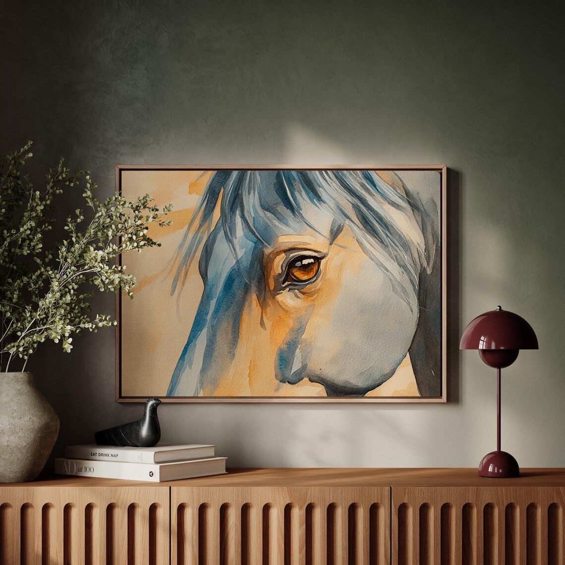 Watercolor Horse Eye Art, Elegant Equine Portrait - Image 4
