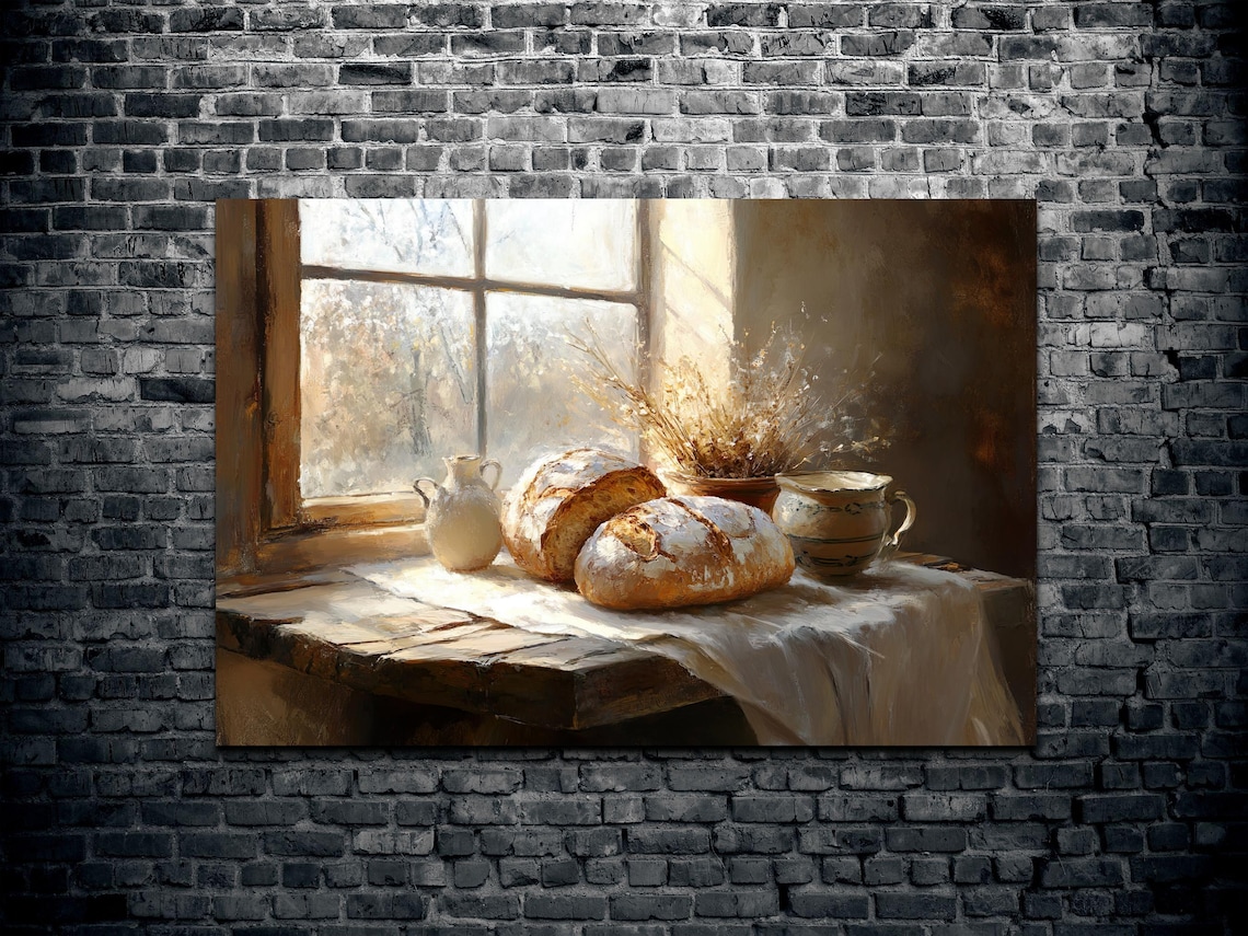 Farmhouse Baked Bread Kitchen Art Print, Rustic - Image 2