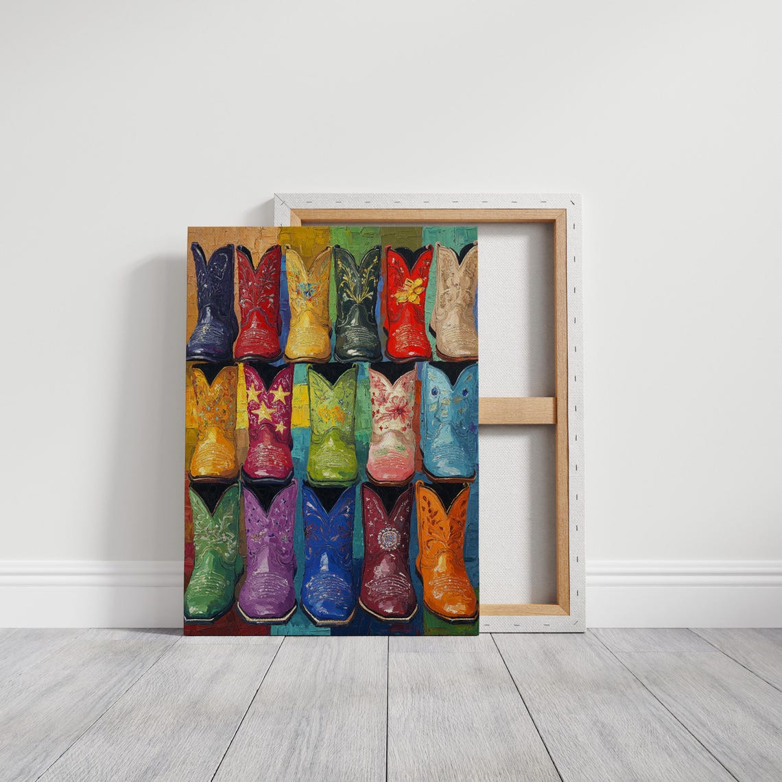 Colorful Cowboy Boots Wall Art Vibrant Western Print For Rustic Country Home Decor - Image 4