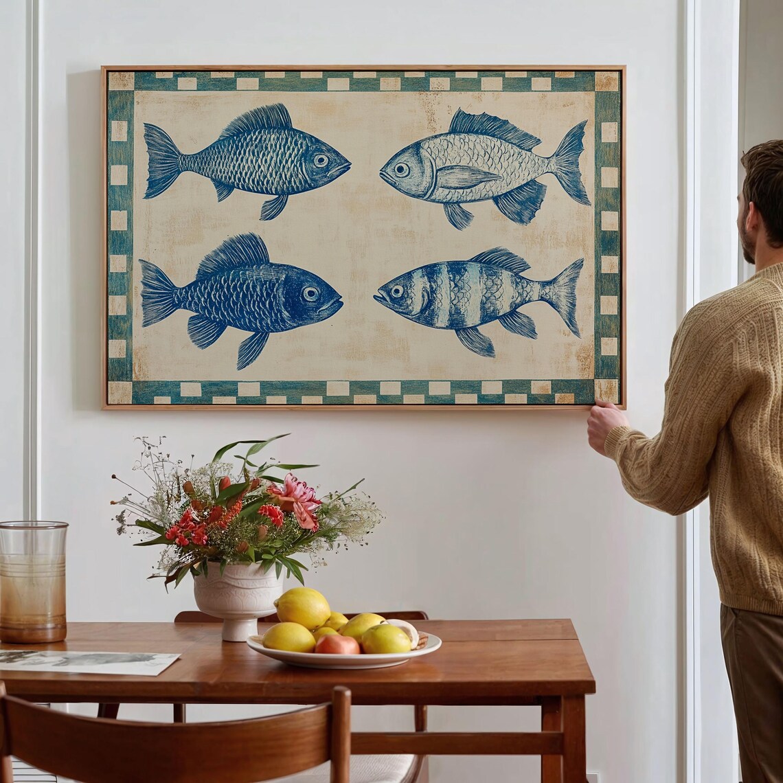 Nautical Blue Fish Art Print, Coastal Home Decor - Image 6