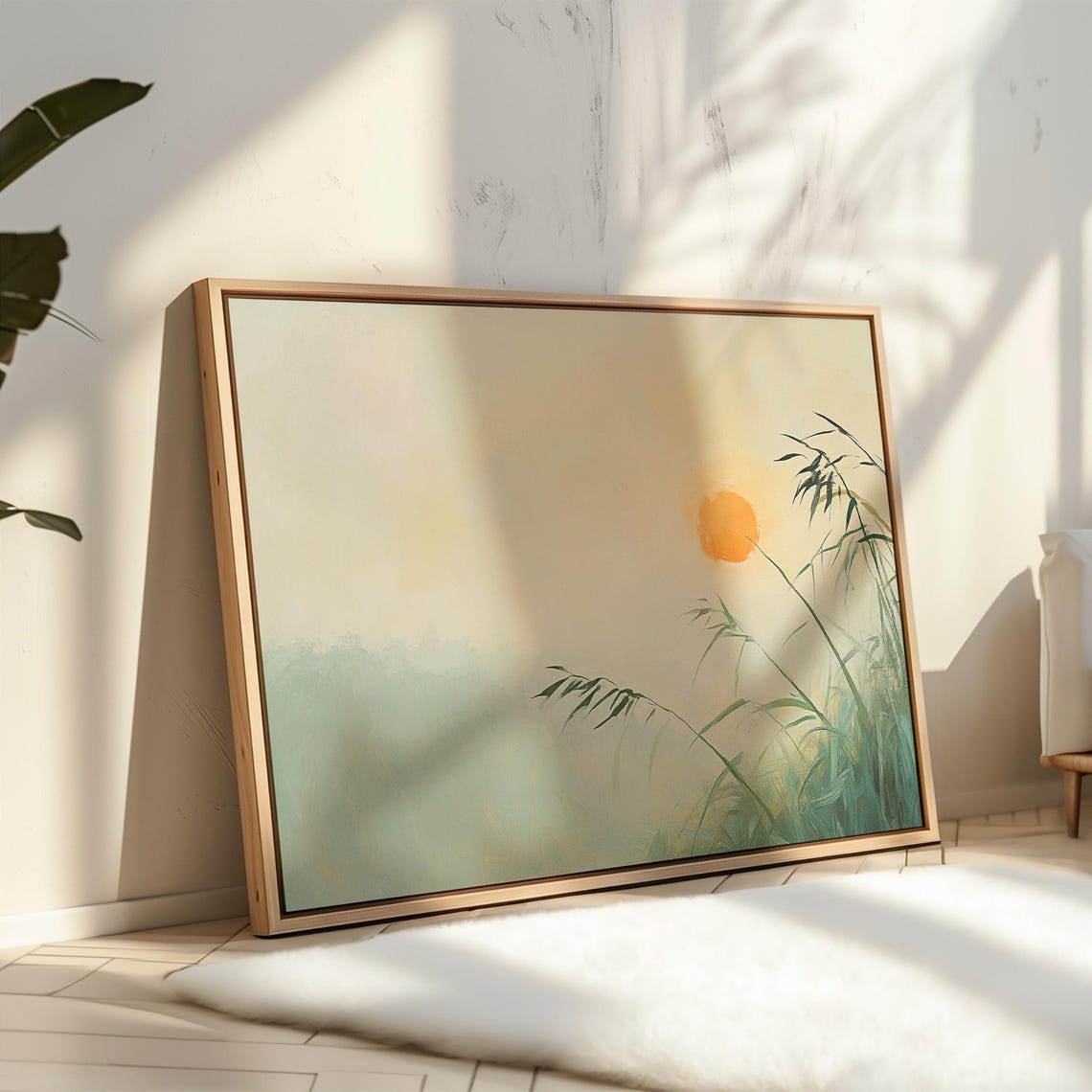 Minimalist Bamboo Sunset Tranquil Nature Wall Art Serene Zen Decor For Home Office Meditation Space - Image 4