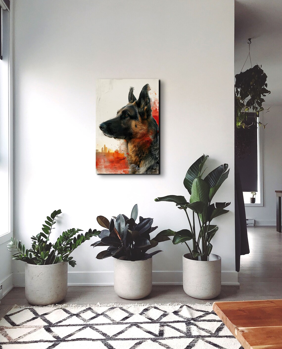 German Shepherd Double Exposure Art Print, Gift - Image 3