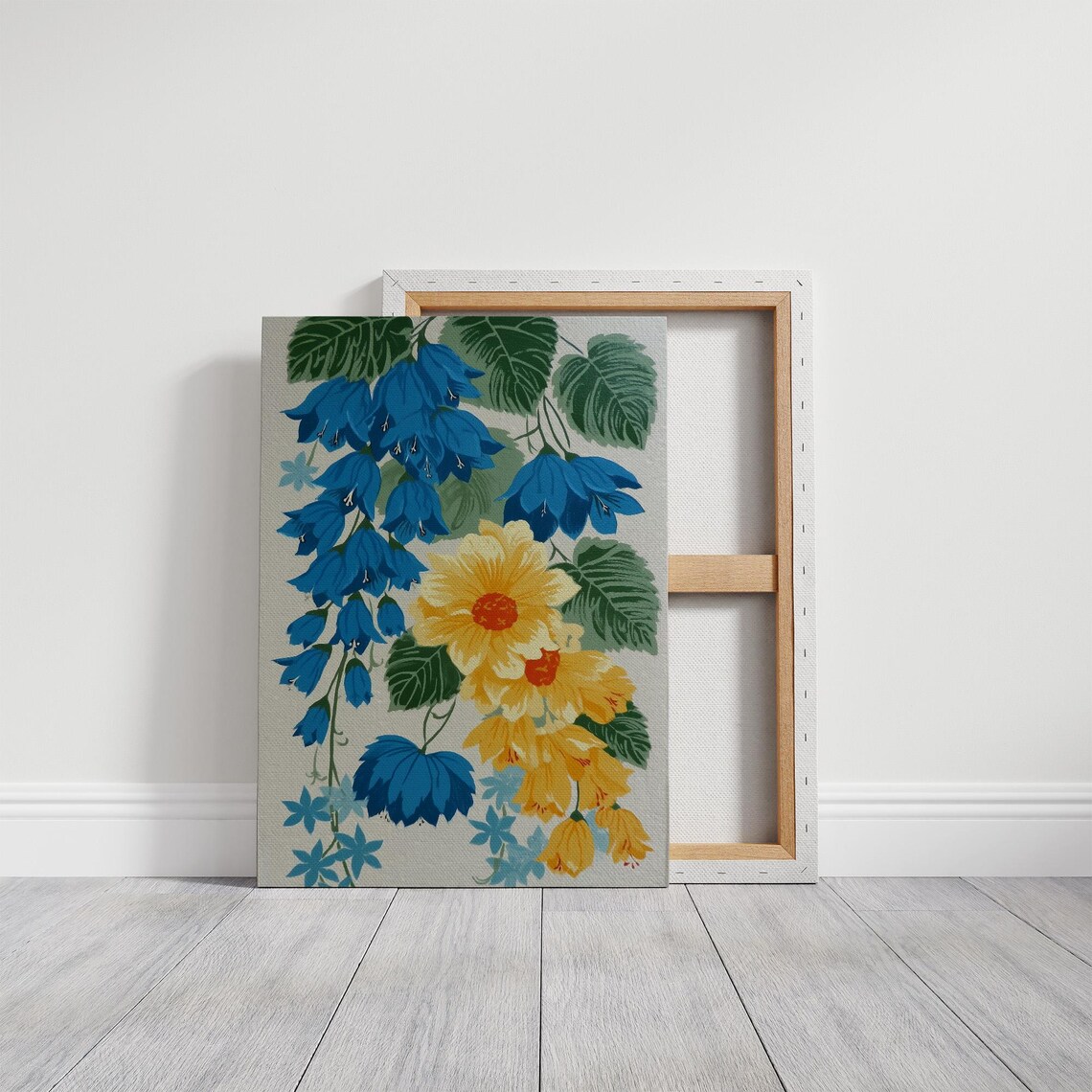 Blue And Yellow Botanical Harmony Art Print