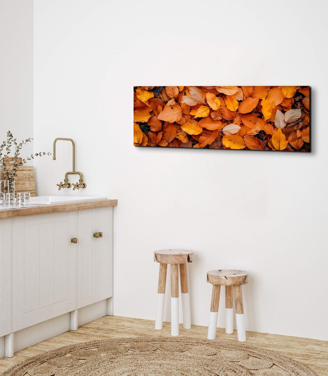 Fall Rustic Leaves Landscape, Halloween Decor - Image 4