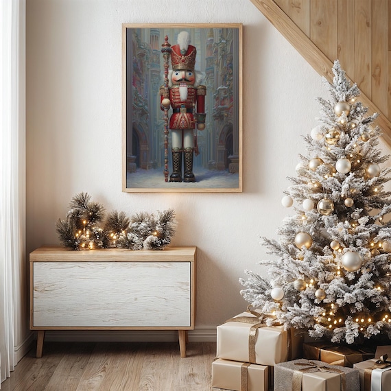 Grand Nutcracker Soldier Christmas Art Print