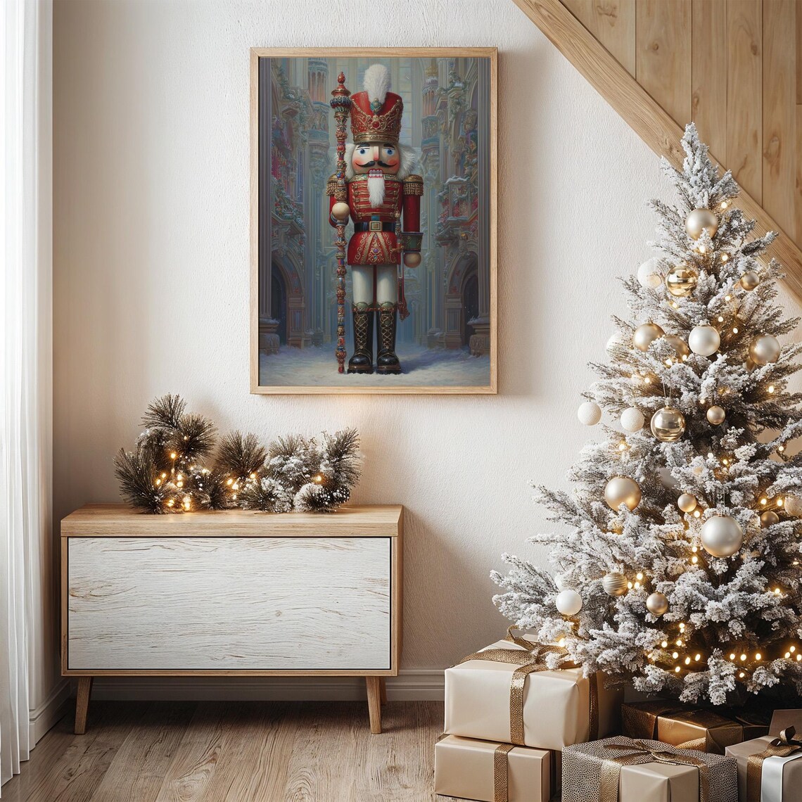 Grand Nutcracker Soldier Christmas Art Print