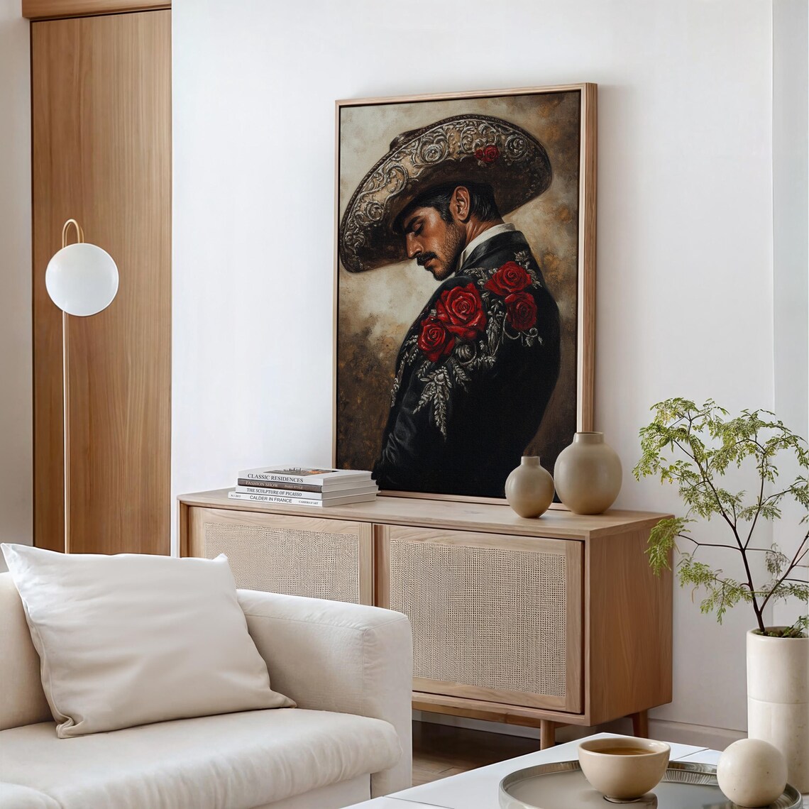 Mexican Charro Vintage Oil Painting Art Print - Image 2