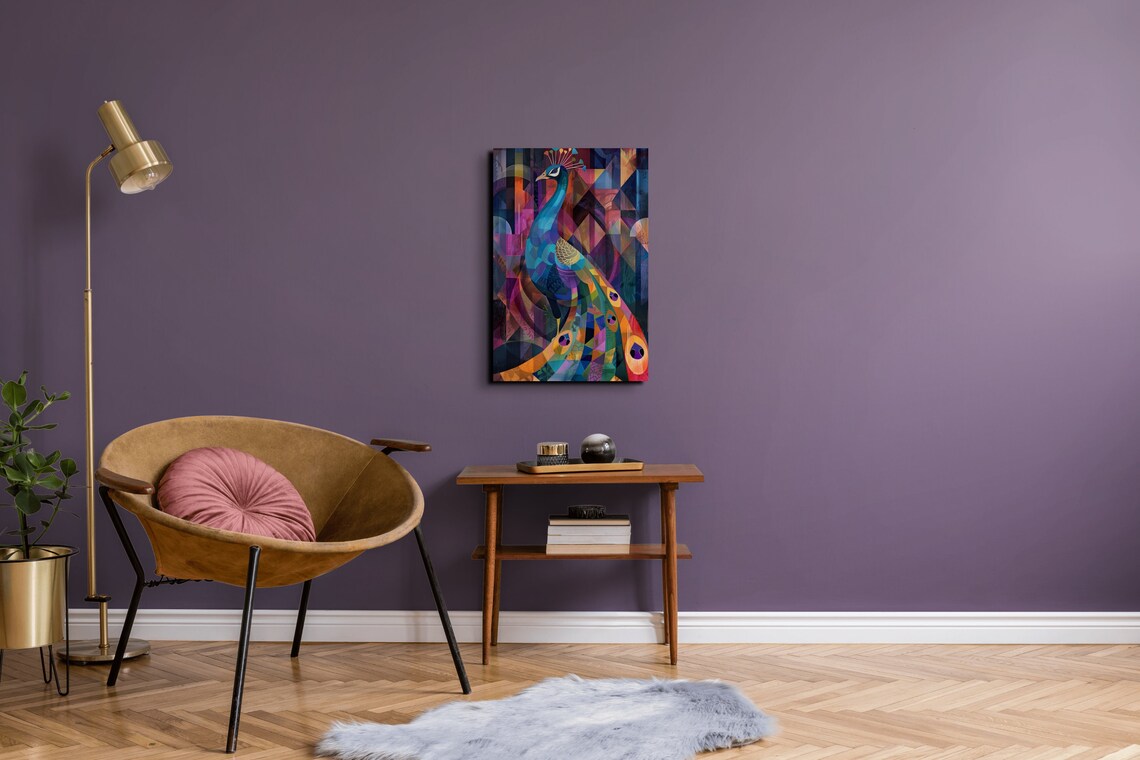 Colorful Geometric Peacock Mosaic Style Vibrant Jewel Tones Poster - Image 7