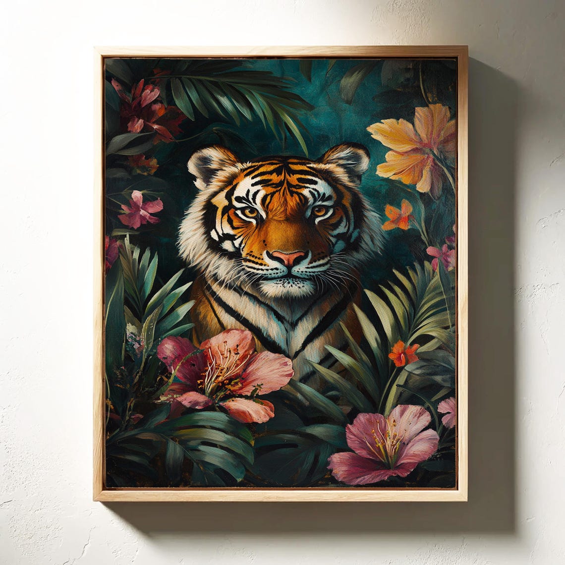 Majestic Tiger In Jungle Floral Art Vibrant Tropical Decor Poster - Image 6