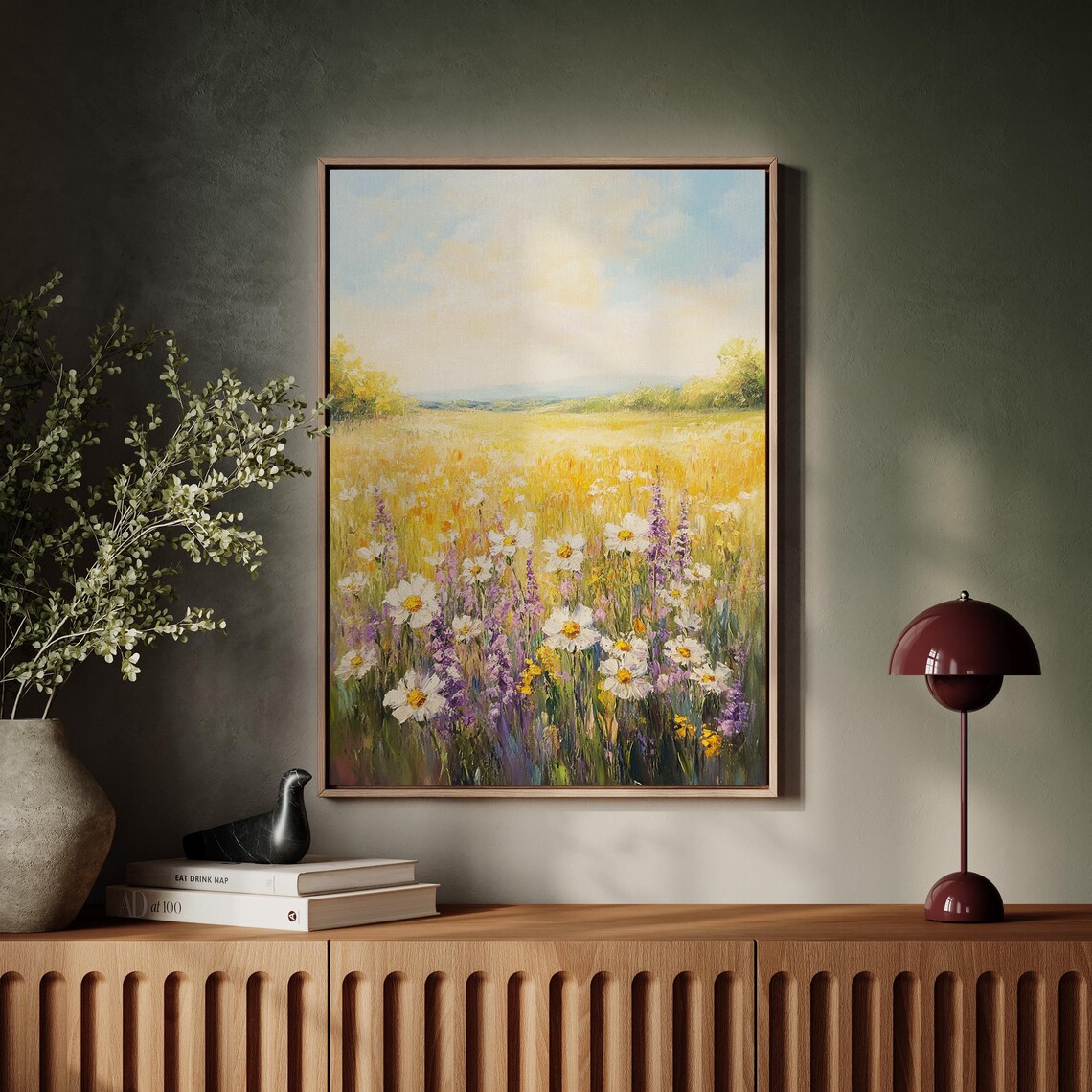 Golden Meadow With Wildflowers, Summer Landscape - Image 7
