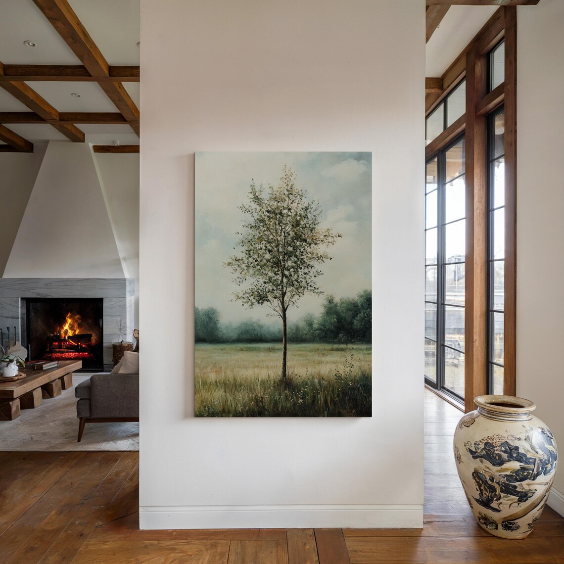 Solitary Tree, Minimalist Nature Landscape Art Print - Image 5