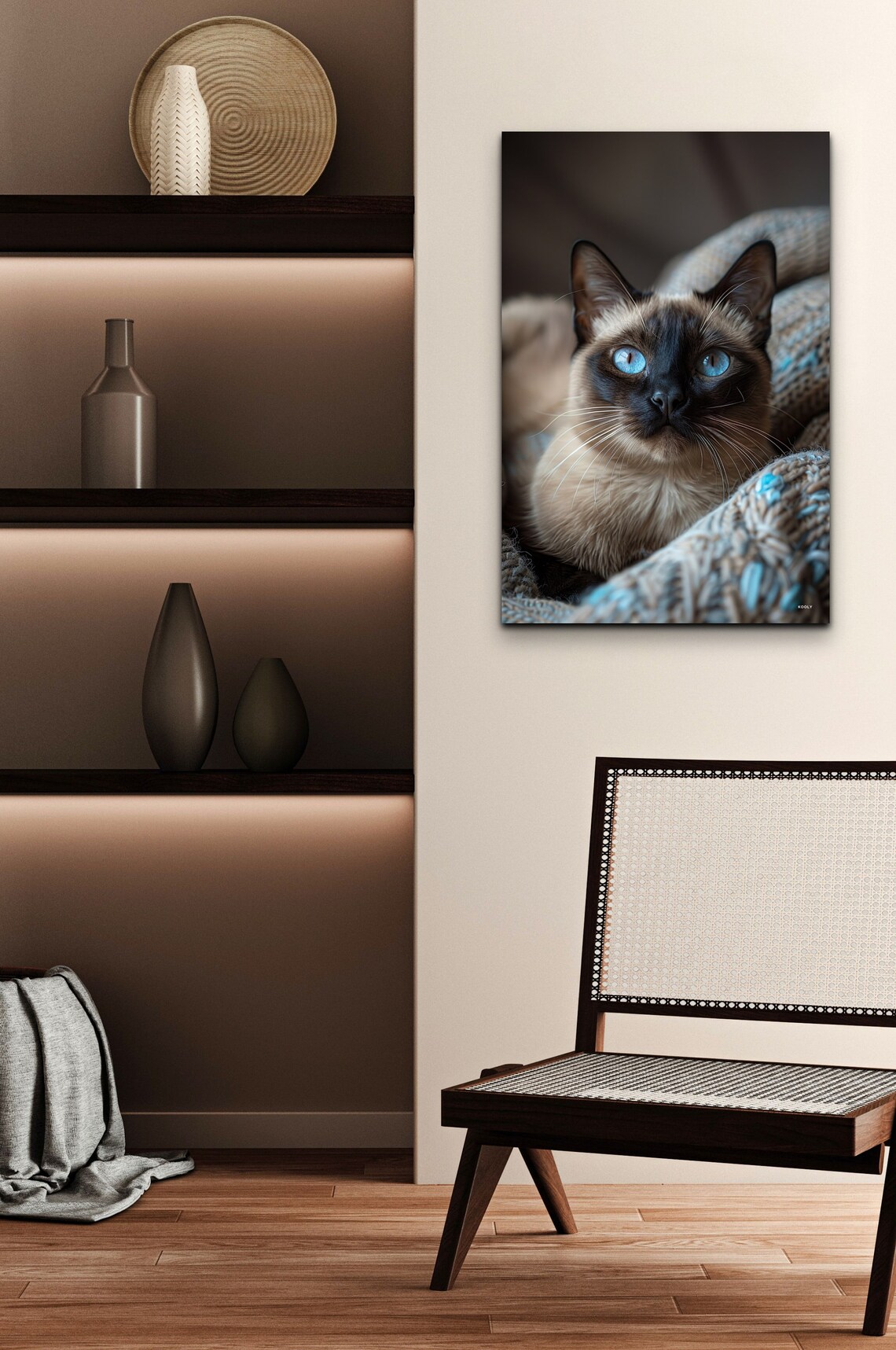 Burmese Cat Portrait, Animal Decor Centerpiece - Image 4