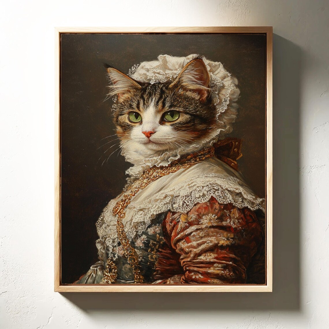 Victorian Cat Portrait, Elegant Tabby Vintage Art Print - Image 6