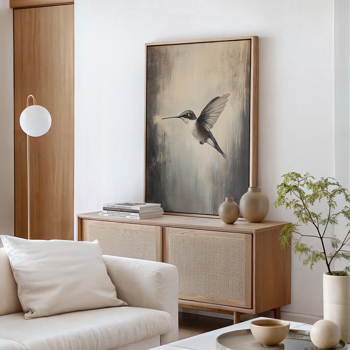 Hummingbird Minimalist Nature Art Print, Neutral Tones - Image 5
