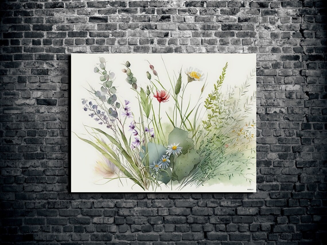Wild Flowers Watercolor Flowers Farmhouse Art Print