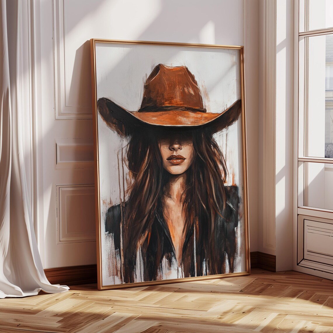 Rustic Cowgirl Portrait, Western Country Art Print - Image 5