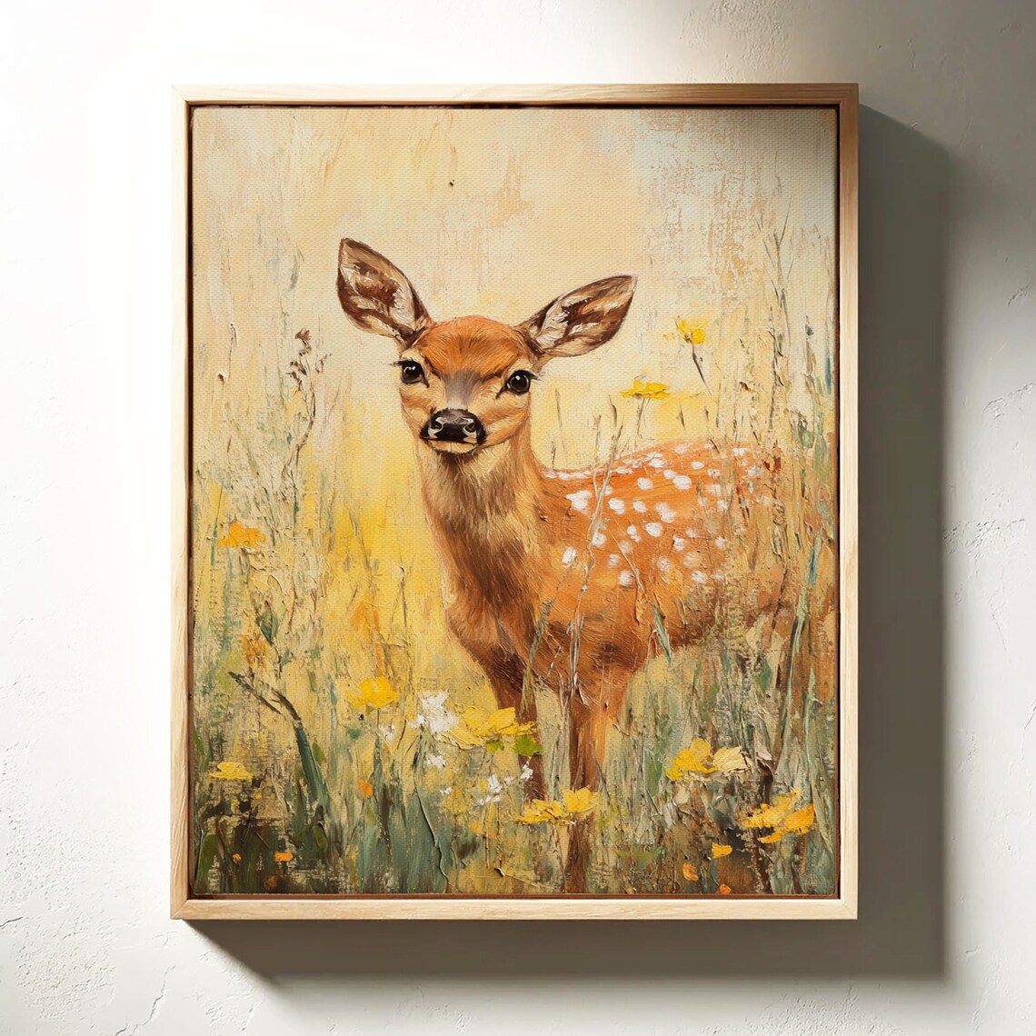 Fawn In Wildflower Meadow Art Print, Rustic Woodland Decor - Image 5
