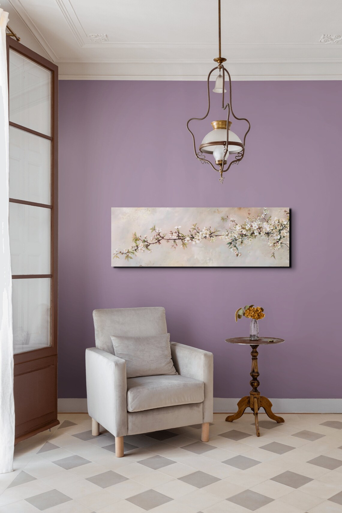 Floral Cherry Blossom Art Print, Panoramic Artwork - Image 3