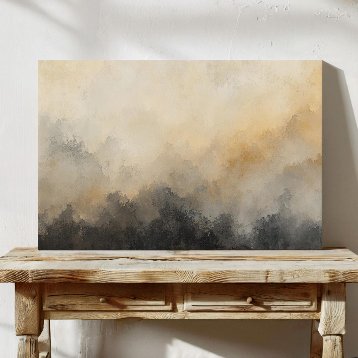 Neutral Abstract Beige Gray Textured Wash Minimalist Modern Art Poster - Image 7